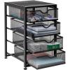 Mind Reader File Storage Drawers, Desktop Organizer, File Storage, Office, Metal Mesh, 10.25″L x 12.375″W x 16″H, Black