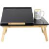 Mind Reader Lap Desk Laptop Stand, Bed Tray, Dorm Room, Folding Legs, Rayon From Bamboo, 21.25″L x 13.19″W x 8.25″H, Black