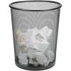 Mind Reader Mesh Trash Can, 16.65L (4.4 gal), Waste Paper Basket, Round, Office, Metal Mesh, White(Black)