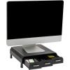 Mind Reader Monitor Stand, 3 Storage Drawers, Desktop Organizer, Riser, Office, 13.5″L x 13″W x 4″H, Set of 2, Black(Black)