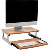 Mind Reader Monitor Stand, Sliding Keyboard Drawer, Laptop, Riser, Office, Wood/Metal, 20″ L x 14.75″ W x 5.9″ H, Brown, Silver