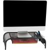Mind Reader Monitor Stand, Ventilated Laptop Riser, Paper Tray, Storage, Office, Metal Mesh, 20″L x 11.5″W x 5.5″H, Black(Black)