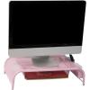 Mind Reader Monitor Stand, Ventilated Laptop Riser, Paper Tray, Storage, Office, Metal Mesh, 20″L x 11.5″W x 5.5″H, Black(Pink)