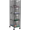 Mind Reader Rolling Cabinet with Drawers, Desk Art Supply Organizer, Storage, Kitchen, Metal Mesh, 8″L x 11″W x 31.5″H, Black