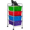 Mind Reader Rolling Cart with Drawers, Utility Cart, Craft Storage, Kitchen, Metal, 12.75″L x 15.25″W x 30″H, Multi-color