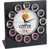 Mind Reader Single Serve Coffee Pod Clock, 12 Pod Capacity, Countertop or Wall Mount, 12.5″ L x 4.25″ W x 12.25″ H, Black