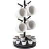 Mind Reader Single Serve Coffee Pod Organizer & Mug Tree, 12 pod and 4 Mug Capacity, Countertop, 9″ L x 9″ W x 17.75″ H, Black(Black)