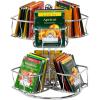 Mind Reader Tea Bag Carousel, Tea Station Organizer, Countertop Storage, Kitchen, Metal, 7″ L x 7″ W x 8.25″ H, Silver