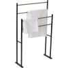 Mind Reader Towel Rack, Bathroom Storage, Drying Stand, Hot Tub Accessory, Freestanding, Metal, 22.6″ L x 12″ W x 36″ H, Black(Black)