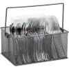 Mind Reader Utensil Holder, Silverware Organizer, Caddy, Cutlery Holder, Kitchen, Metal Mesh, 10″L x 7″W x 4.75″H, Gray