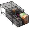 Mind Reader Accessory Organizer, Supply Storage, Makeup, Crafts, Office, Kitchen, Metal Mesh, 10.25″L x 16.25″W x 8″H, Silver(Black)