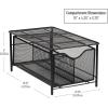Mind Reader Accessory Organizer, Supply Storage, Makeup, Crafts, Office, Kitchen, Metal Mesh, 10.25″L x 16.25″W x 8″H, Silver(Black)