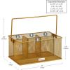 Mind Reader Utensil Holder, Silverware Organizer, Caddy, Cutlery Holder, Kitchen, Metal Mesh, 10″L x 7″W x 4.75″H, Gold