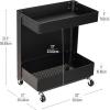 Mind Reader Under Desk Rolling Cart, 2-Tier Steel Utility Organizer, No Assembly Required, 12″ L x 20″ W x 23.5″ H, Black
