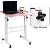 Mind Reader Standing Desk, Adjustable Height, Computer Desk, Laptop Desk, Portable, Rolling, 15″ L x 22″ W x 39″ H, Pink(Pink)