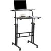 Mind Reader Standing Desk, Adjustable Height, Computer Desk, Laptop Desk, Portable, Rolling, 15″ L x 22″ W x 39″ H, Pink(Black)