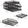 Mind Reader 2 Tier Paper Tray with Top Supply Compartment, Desktop File Organizer, Metal Mesh, Black(Black)