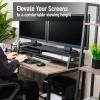 Mind Reader 2-Tier MDF Double Monitor Stand, Dual Screen Riser with Storage Shelf, 33.75 Inch Wide, 88 lb Capacity, Black