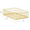 Mind Reader Gold Geometric Paper Tray, Modern Organizer for Documents, Folders, and Office Supplies, Durable and Stylish, Metal, 10″ L x 12.25″ W x 2″ H, Gold(9.5″ x 12.8″ x 3.3″)