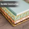 Mind Reader Gold Geometric Paper Tray, Modern Organizer for Documents, Folders, and Office Supplies, Durable and Stylish, Metal, 10″ L x 12.25″ W x 2″ H, Gold(9.5″ x 12.8″ x 3.3″)