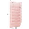 Mind Reader Wall File Organizer, 8 Pocket Hanging Document Rack, Office Wall Mount, Metal Mesh, Pink