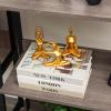 Mind Reader Yoga Figurine Set, Meditation Statues for Home, Office, or Studio Decor, Elegant Mindful Gift, Resin, 2.75″ L x 2.25″ W x 4.75″ H, Set of 3, Gold