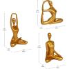 Mind Reader Yoga Figurine Set, Meditation Statues for Home, Office, or Studio Decor, Elegant Mindful Gift, Resin, 2.75″ L x 2.25″ W x 4.75″ H, Set of 3, Gold