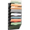 Mind Reader Wall File Organizer, 8 Pocket Hanging Document Rack, Office Wall Mount, Metal Mesh, Black
