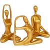 Mind Reader Yoga Figurine Set, Meditation Statues for Home, Office, or Studio Decor, Elegant Mindful Gift, Resin, 2.75″ L x 2.25″ W x 4.75″ H, Set of 3, Gold