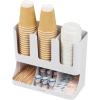 Mind Reader 6 Compartment Upright Breakroom Coffee Condiment and Cup Storage Organizer, Black(White)