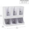 Mind Reader 6 Compartment Upright Breakroom Coffee Condiment and Cup Storage Organizer, Black(White)