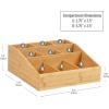 Mind Reader Coffee Condiment and Accessories Caddy Organizer with 9 Organizing Compartments, Bamboo Brown