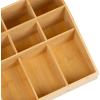 Mind Reader Coffee Condiment and Accessories Caddy Organizer with 9 Organizing Compartments, Bamboo Brown