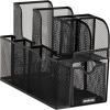 Mind Reader Countertop Organizer, Office Breakroom or Desktop Storage, 10-Compartment Caddy, Metal Mesh, Black
