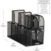 Mind Reader Countertop Organizer, Office Breakroom or Desktop Storage, 10-Compartment Caddy, Metal Mesh, Black