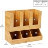 Mind Reader Cup and Condiment Station, Countertop Organizer, Coffee Bar, Kitchen, Bamboo, 13.625″L x 6.75″W x 11.5″H, Brown