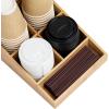 Mind Reader Cup and Condiment Station, Countertop Organizer, Coffee Bar, Rayon from Bamboo , 8.25″L x 14.75″W x 5.25″H, Brown(8.25″L x 14.75″W x 5.25″H)
