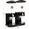 Mind Reader Double Cereal Dispenser for Countertop, 2 x 2L Airtight Containers, Rotating Dry Food Dispenser for Cereal, Rice, Candy, Coffee Beans, White(Black)