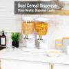 Mind Reader Double Cereal Dispenser for Countertop, 2 x 2L Airtight Containers, Rotating Dry Food Dispenser for Cereal, Rice, Candy, Coffee Beans, White(White)