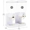 Mind Reader Double Cereal Dispenser for Countertop, 2 x 2L Airtight Containers, Rotating Dry Food Dispenser for Cereal, Rice, Candy, Coffee Beans, White(White)