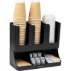 Mind Reader 6 Compartment Upright Breakroom Coffee Condiment and Cup Storage Organizer, Black(Classic Black)