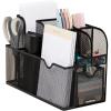 Mind Reader Countertop Organizer, Office Breakroom or Desktop Storage, 10-Compartment Caddy, Metal Mesh, Black