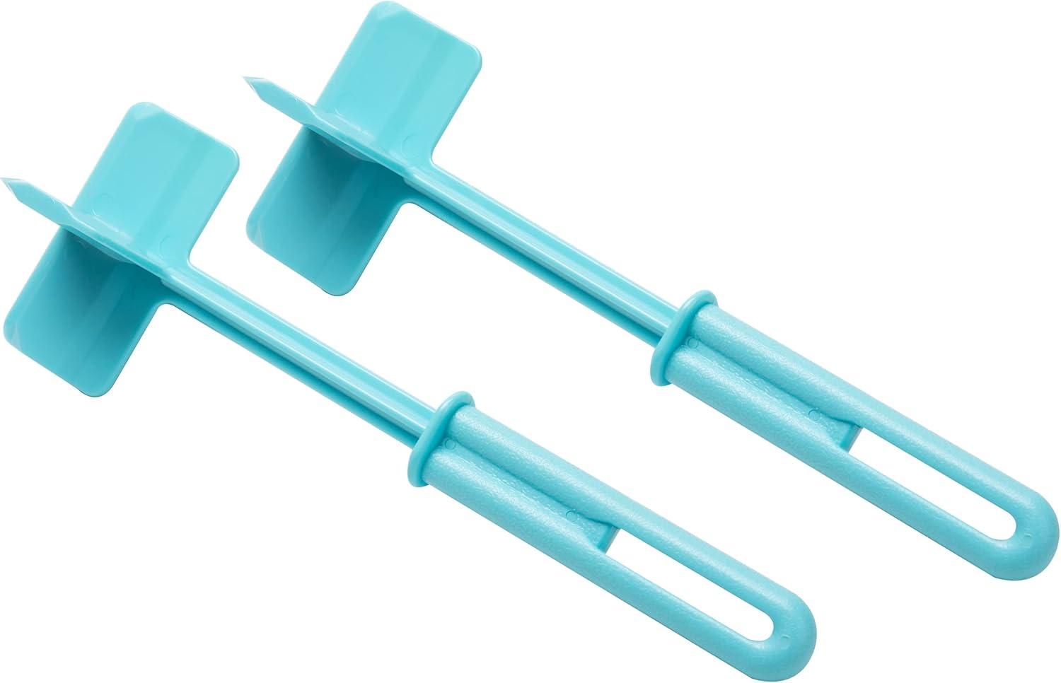 imageMind Reader Meat Chopper Spatula Heat Resistant Kitchen Tool for Mixing Cutting Mashing Dicing Ground Beef Avocado Pack of 2 Nylon Light BlueLight Blue