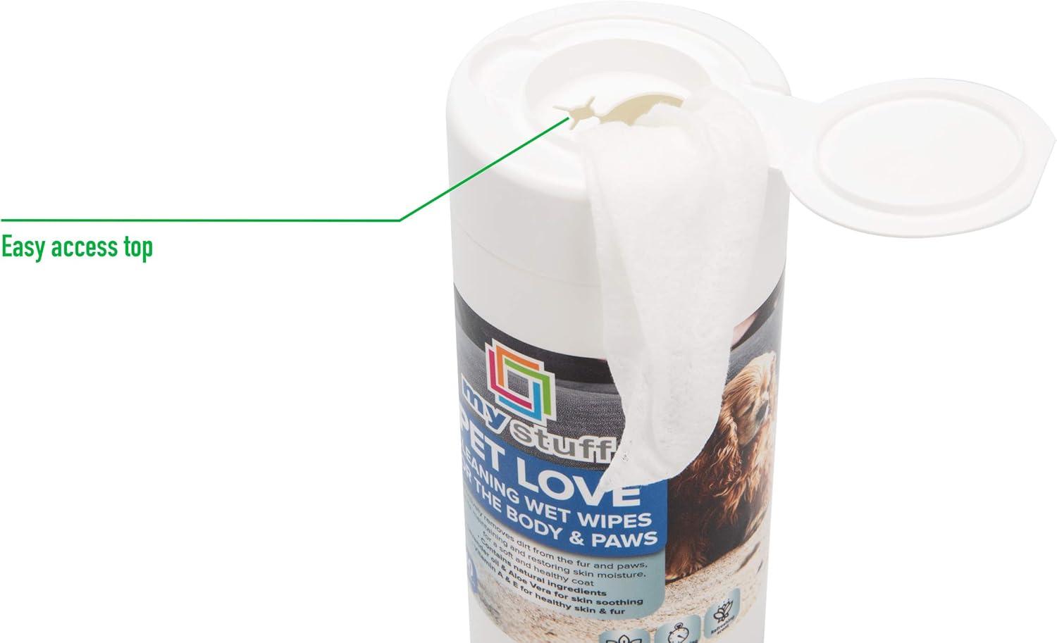 imageMind Reader Pet Fur Cleaning Wipes Natural Pet Body and Paw Cleaning Wipes Aloe Vera ampamp Lavender Oil 40ct Pack of 2