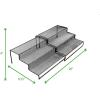 Mind Reader 3TSHELF2-BLK 3 Tier Multi Purpose Kitchen Storage Organizer Steps, 2 Pack, Metal Mesh, Black(Black)