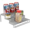 Mind Reader 3TSHELF2-BLK 3 Tier Multi Purpose Kitchen Storage Organizer Steps, 2 Pack, Metal Mesh, Black(Silver)