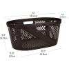 Mind Reader 40L Laundry Basket, Clothes Hamper, Premium Wicker Design, Plastic, 23″L x 14.5″W x 10.5″H, Set of 2, Brown