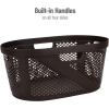 Mind Reader 40L Laundry Basket, Clothes Hamper, Premium Wicker Design, Plastic, 23″L x 14.5″W x 10.5″H, Set of 2, Brown