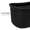 Mind Reader 40L Laundry Basket, Clothes Hamper, Premium Wicker Design, Plastic, Black(Black)