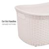 Mind Reader 40L Laundry Basket, Clothes Hamper, Premium Wicker Design, Plastic, Black(Ivory)